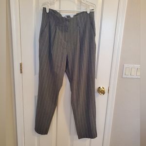 Calvin Klein charcoal grey pinstripe paper bag pants MEDIUM
